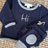 Completo spezzato newborn blu e grigio Tiny Soul TS711 TS712