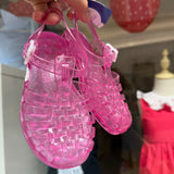 Sandali da spiaggia in gomma granchietto rosa glitter Méduse
