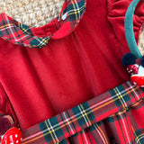 Abito LAB tartan e velluto