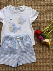 Boxer mare costume goffrato bianco e azzurro Malvi & Co S26B211CSQQ