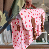 Borsa cartella grande con tracolla rosa con lamponi Naj-Oleari