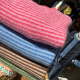 Maglione in lana merinos righe grigio e marrone Olliwool OWR