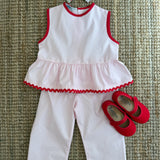 Completo LAB Nina righina rosa e bianco con serpentina