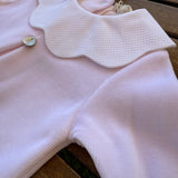 Pink crewneck cardigan newborn Mi Lucero x LA NUVOLA LAB I24064