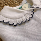 Polo LAB piquet colletto smerlato blu