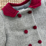 Cappottino cappe grigio e bordeaux Mariella Ferrari GBE5