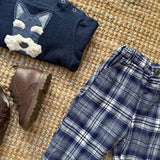 Pantalone tartan blu Isi Boy F25B215PNRS