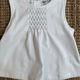 Top in jersey ricamo nido d'ape blu Malvi & Co S26M018CAJJ