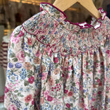 Camicetta Maeline fantasia fiori con ricamo smock 37012 Kidiwi