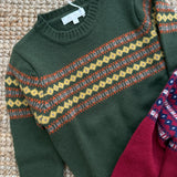 Maglione disegno jaquard misto cashmere verde Mariella Ferrari MGF6