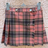 LAB classic red tartan kilt skirt with brooch