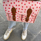 Borsa cartella grande con tracolla rosa con lamponi Naj-Oleari
