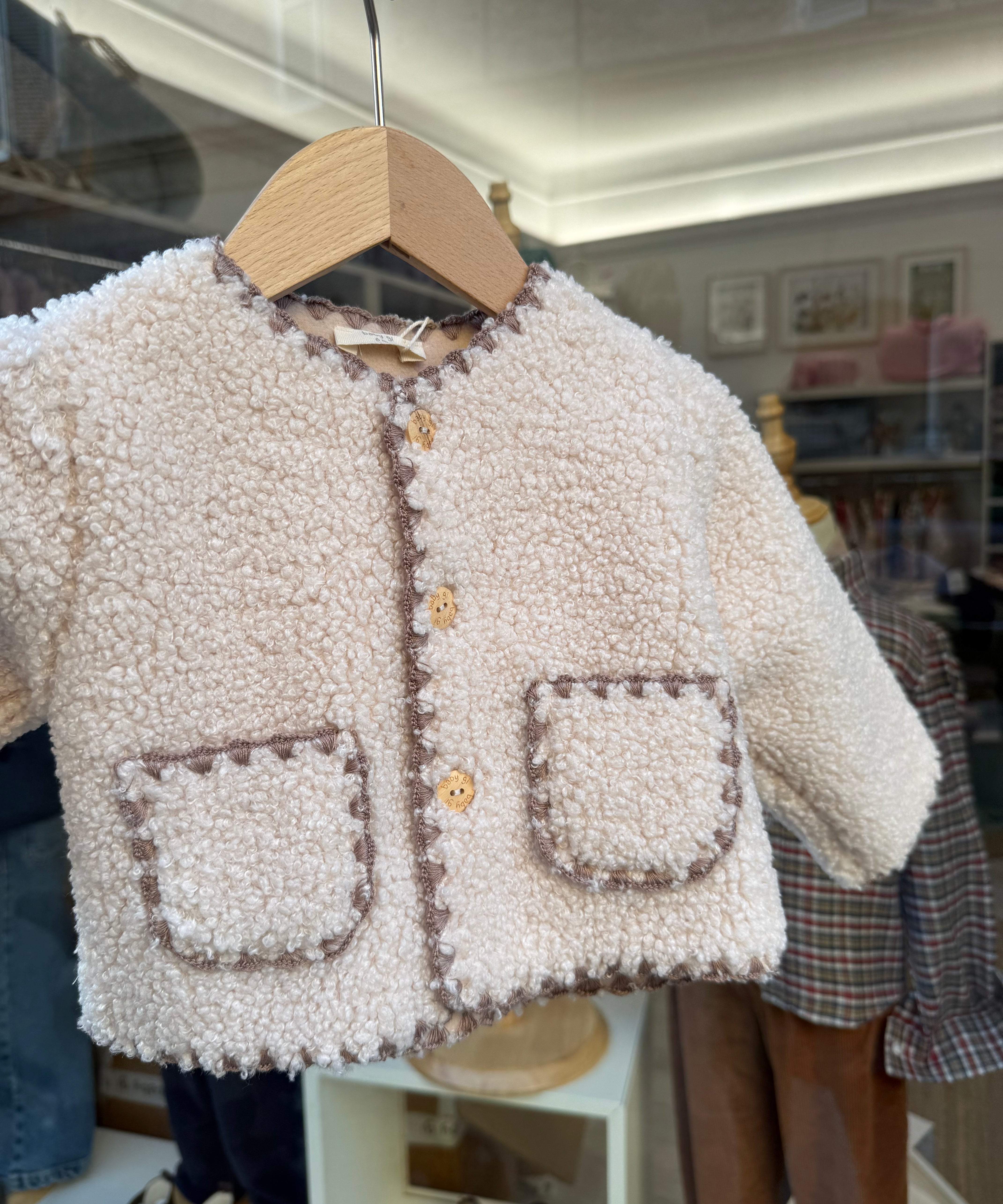 Giacca teddy con impunture sabbia CAS98G BabyGi