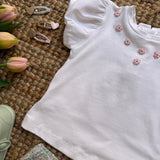 T-shirt in jersey ricamo fiori Malvi & Co S26I115CAJJ
