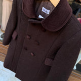 Cappotto doppio petto in lana cioccolato con imbottitura interna Ancar