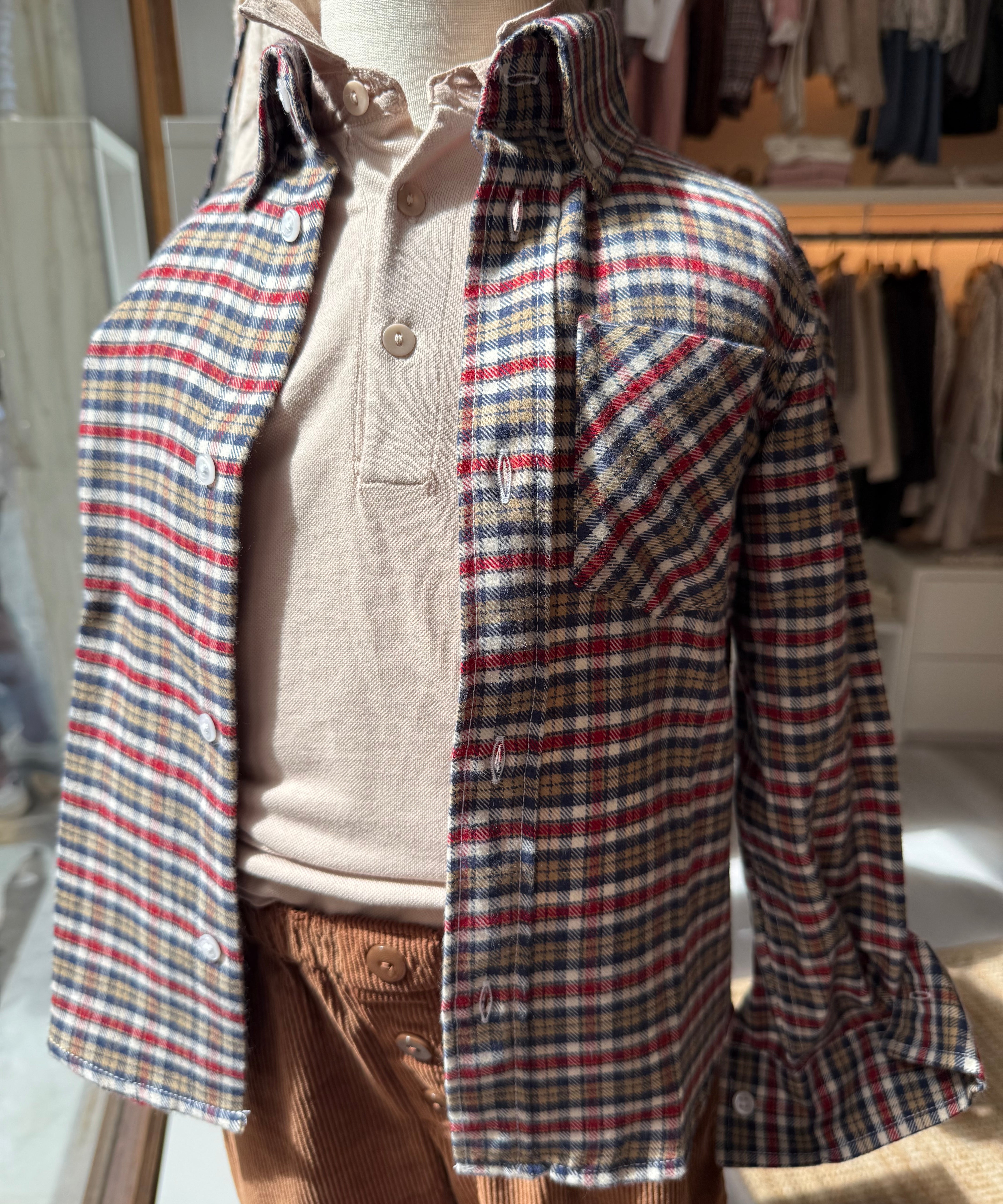 Camicia in flanella quadro toni rosso DK500 DrKid