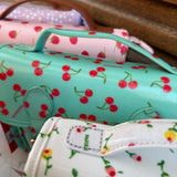 Borsa cartella media con tracolla bianco con fiorellini colorati Naj-Oleari