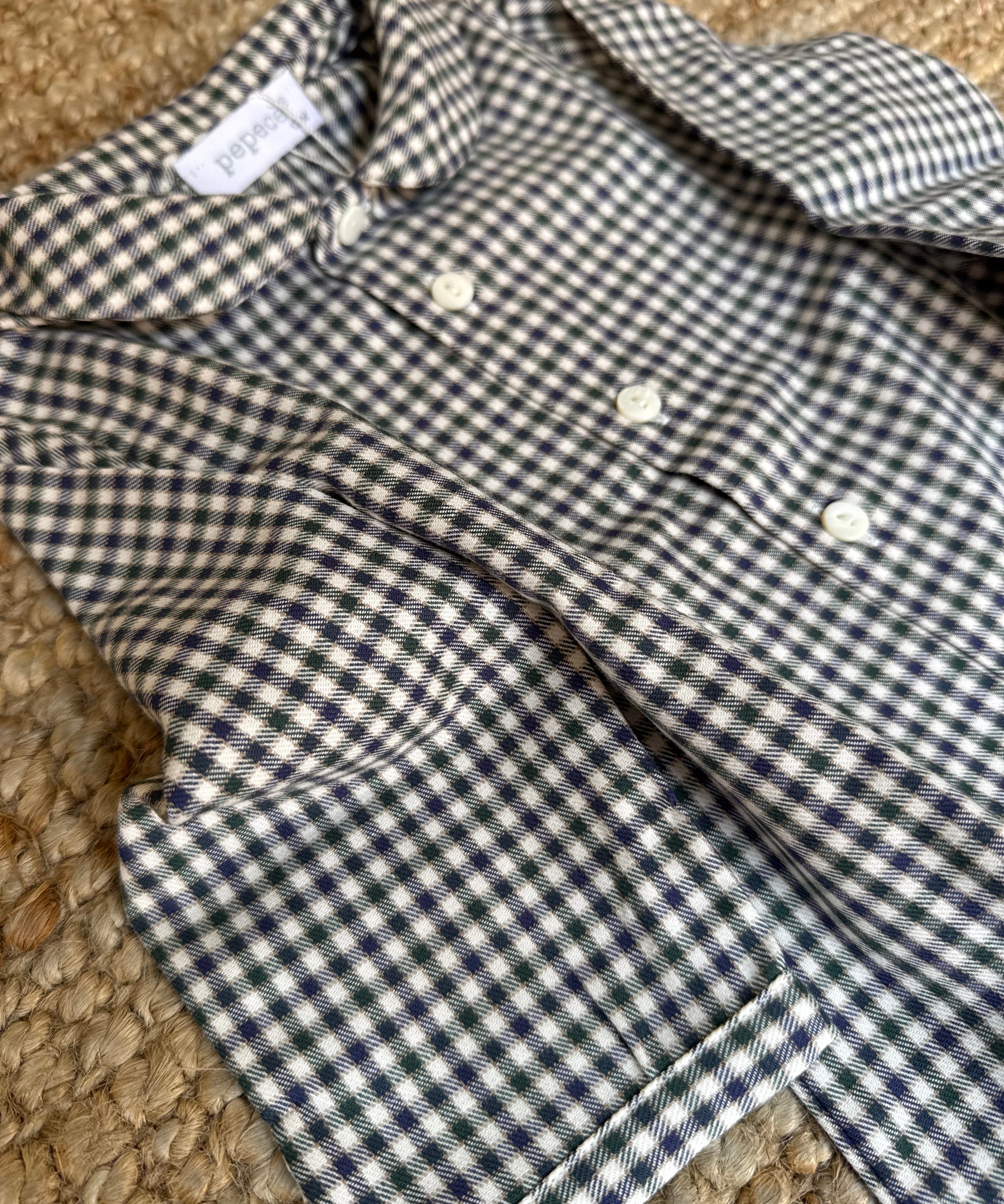 Camicia quadro latte blu e verde 7300 49 Pepecè