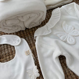 Tutina in ciniglia avorio con farfalla BT53GL BabyGi
