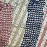 Pagliaccetto senza maniche vichy blu e bianco Pigeon 26BABASC