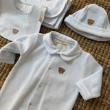 Tutina in ciniglia azzurra con orsetto BEAR53 BabyGi