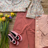 Giacchina LAB cardigan in felpa rosa Nicole tasca frill