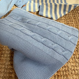 Copertina newborn trecce azzurro DK214