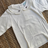 Polo LAB Sara colletto frill e ricamo bacche