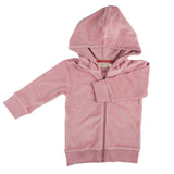 Felpa hoodie con cappuccio velour rosa 23VELHPI