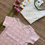 T-shirt mezza manica fiori base rosa Pigeon 26SHOSA