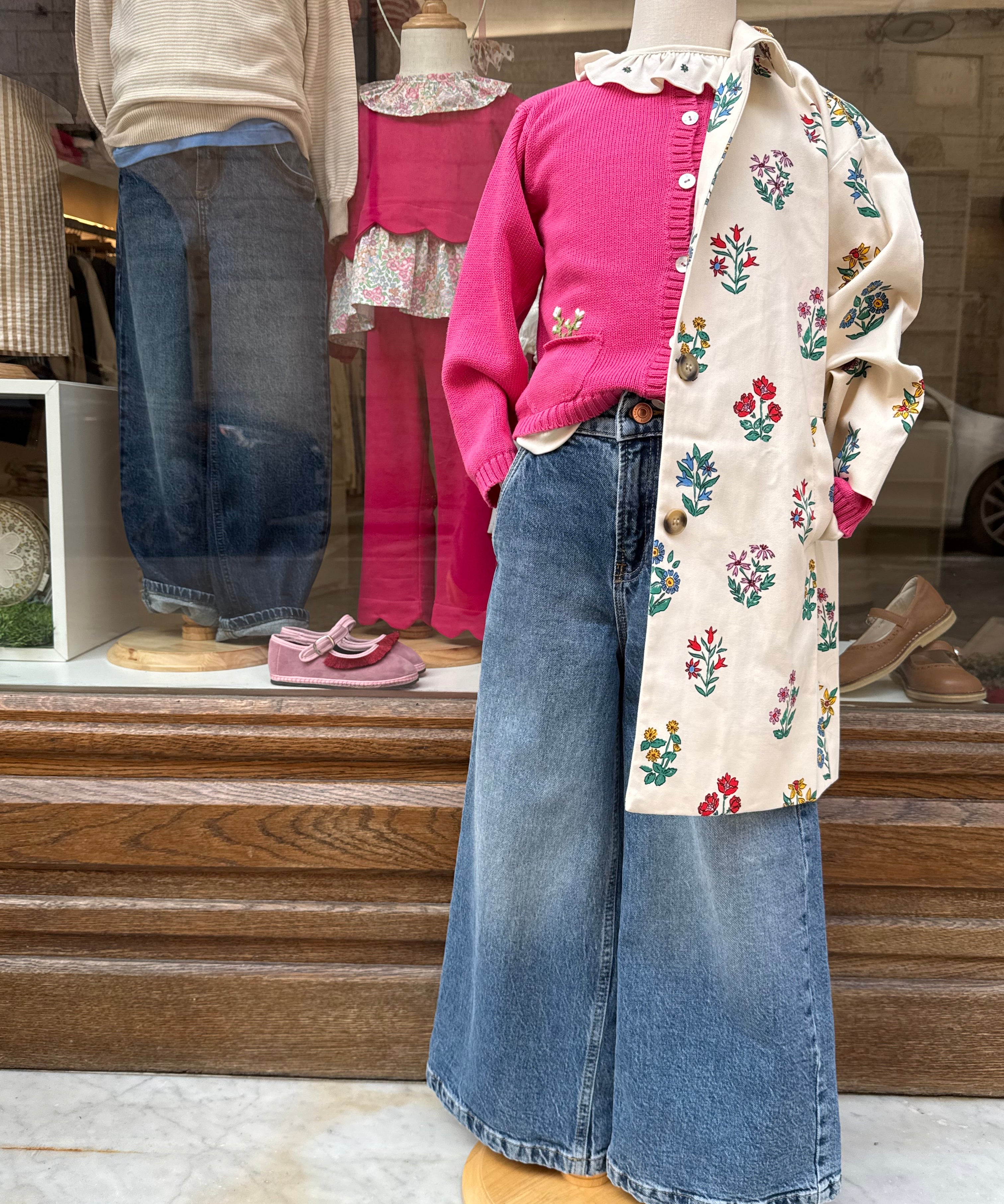 Cardigan fucsia con ricamo fatto a mano Mariella Ferrari MAF6