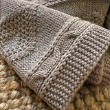 Copertina rombi tortora unisex in pura Lana merino