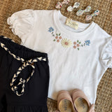 T-shirt crop ricamata fiorellini Time to Bloom 133310
