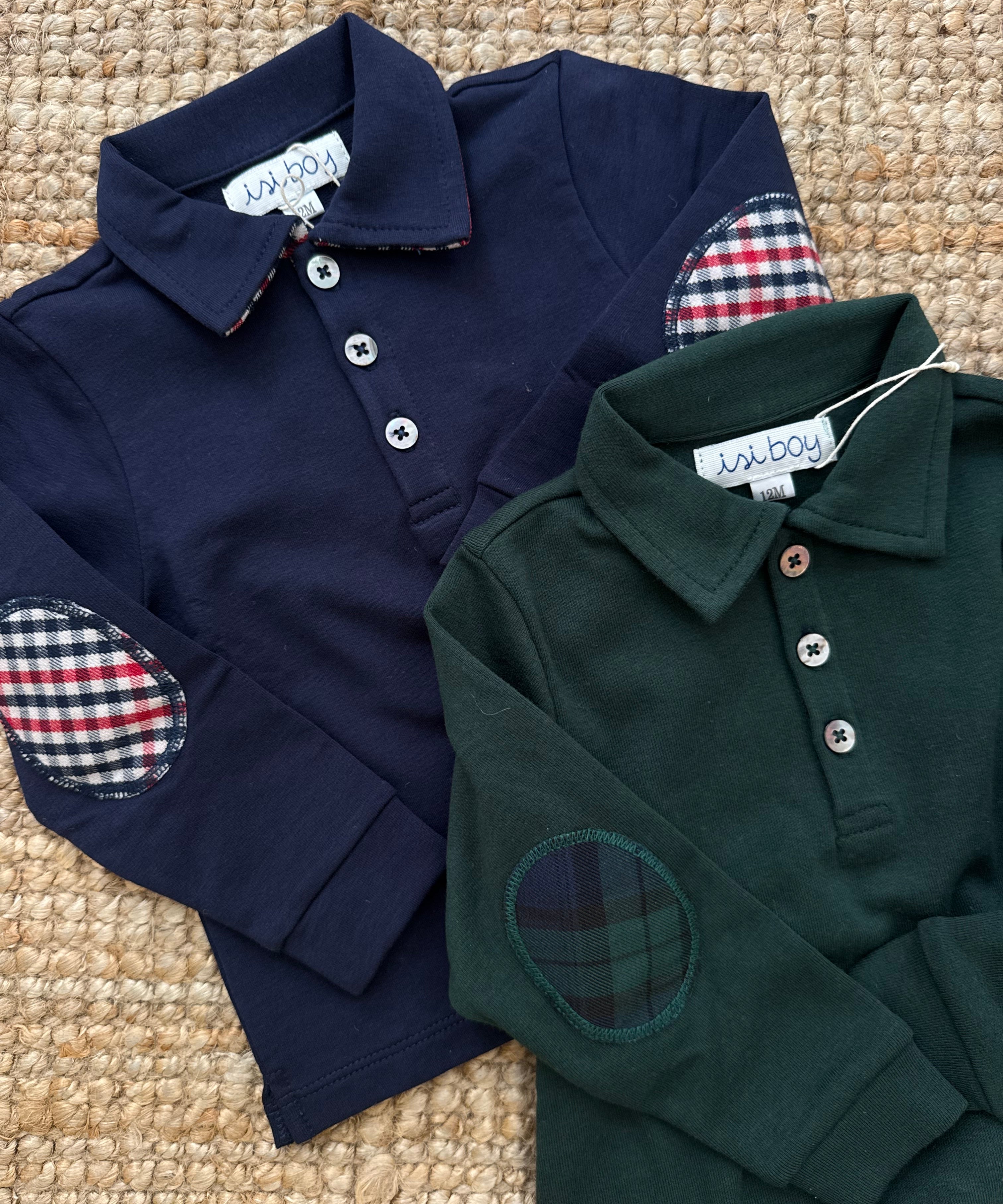 Polo verde con dettagli tartan Malvi F26B205CAII