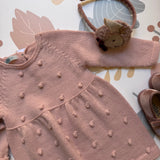 Abito rosa lavorazione nocciole Mi Lucero x LA NUVOLA LAB I25314