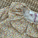Camicetta in tessuto Liberty toni blu collo pierrot Mariella Ferrari CMP14ML