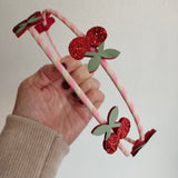 Cerchietto doppio con ciliegie H2522P