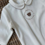 Tutina in ciniglia avorio con orsetto BEAR50 BabyGi
