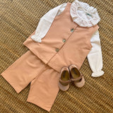 Completo LAB Federica gilet + bermuda rosa