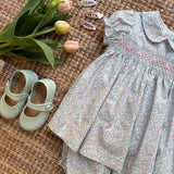 Abito fantasia fiorellini con ricamo smock con bloomers Malvi & Co S26I105VECPR