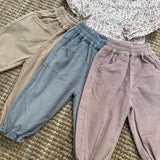 Pantalone in velluto a coste con orlo rouches CAS89G BabyGi