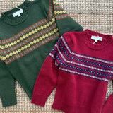 Maglione disegno jaquard misto cashmere bordeaux Mariella Ferrari MGF6