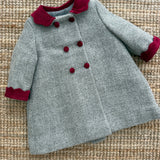 Cappottino cappe grigio e bordeaux Mariella Ferrari GBE5