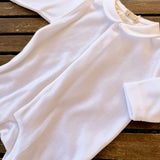 Tutina in ciniglia bianco con colletto rotondo BG530