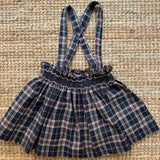 Gonna Louise tartan con ricamo e bretelline 37273 Kidiwi