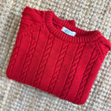 Maglioncino rosso girocollo trecce Mi Lucero x LA NUVOLA LAB 26310