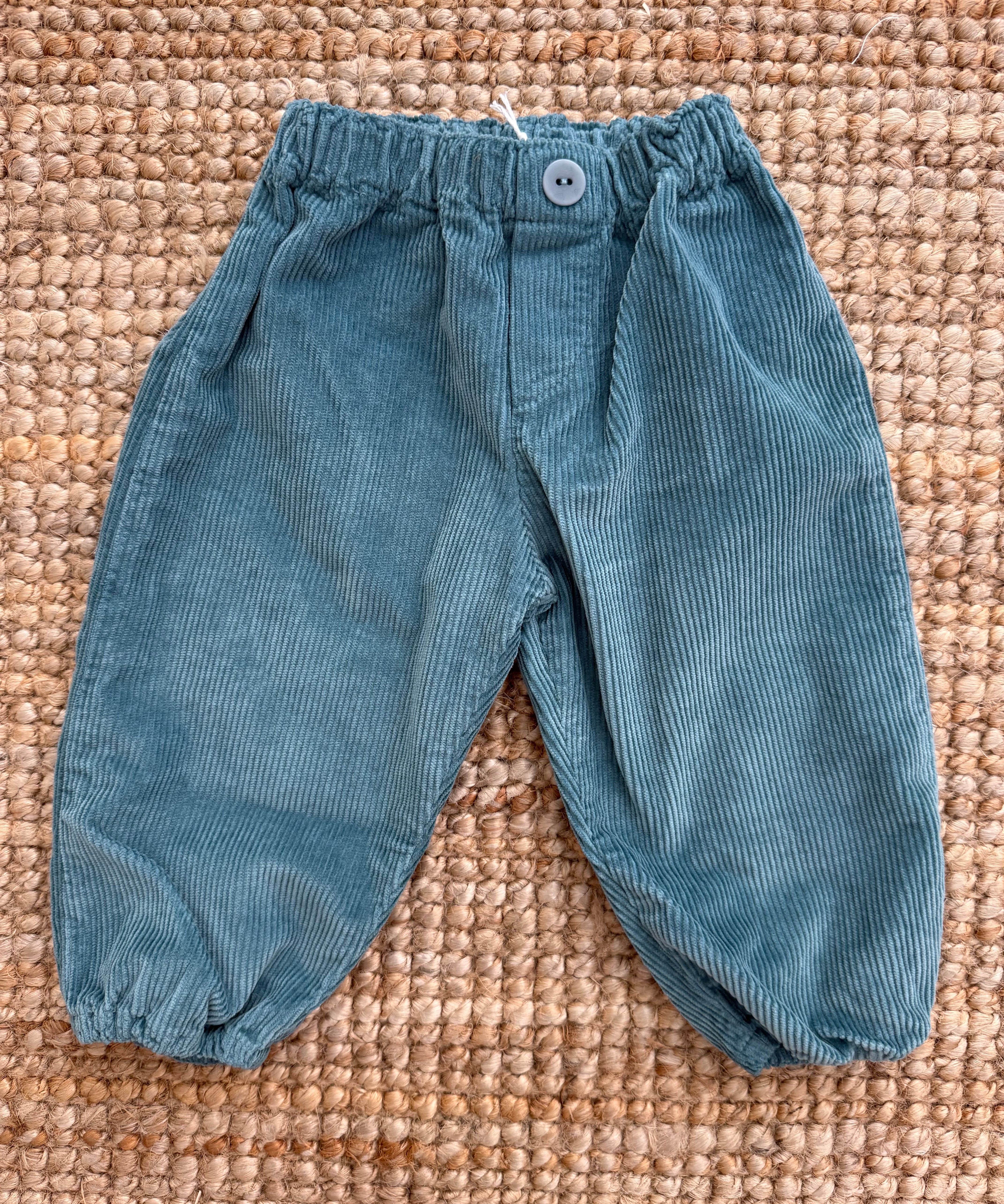 Pantalone velluto a costine petrolio con elastico Mariella Ferrari PTB2BIS