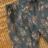 Pantalone LAB velluto a costine stampa fiori base carta da zucchero