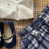Gonna tartan blu fiocco Malvi F25M044GNRS