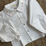 Camicetta colletto tondo ricamato a mano rosa BG87G BabyGi